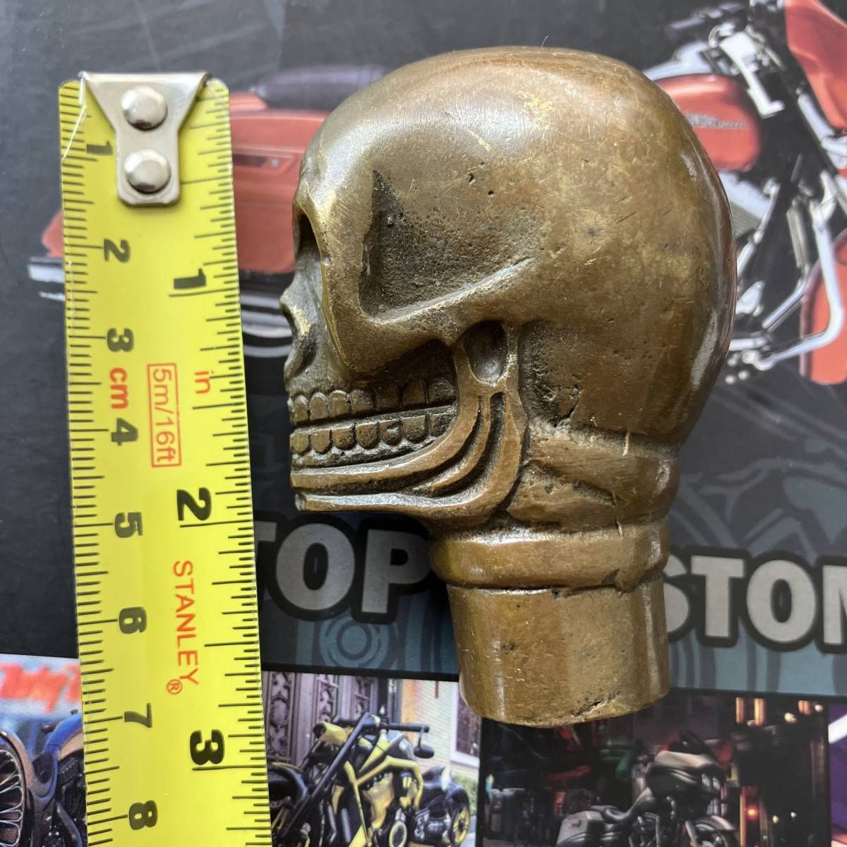 COPPER スカル シフトノブ ハーレーアメ車 ジョッキーシフト ハンド