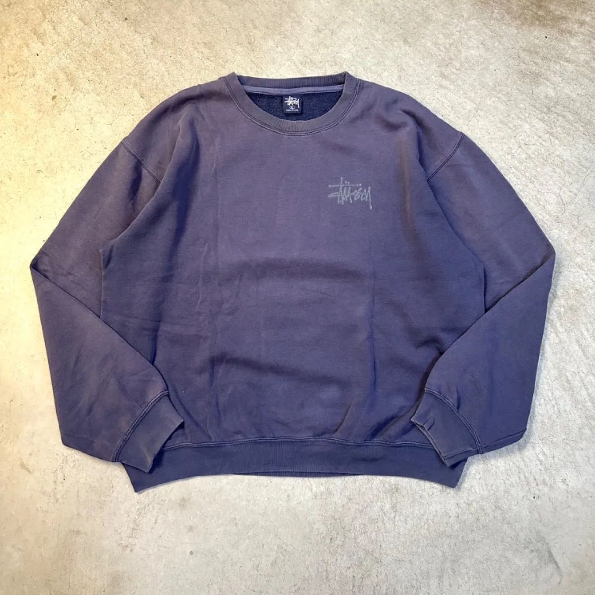 90s STUSSY old stussy 紺タグ USA製 スウェット ドラゴン 龍 ナス紺