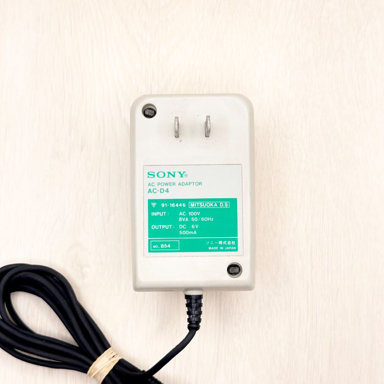 SONY AC-D4 ソニー 純正 純正品 6V 500mA 0.5A カセットレコーダー
