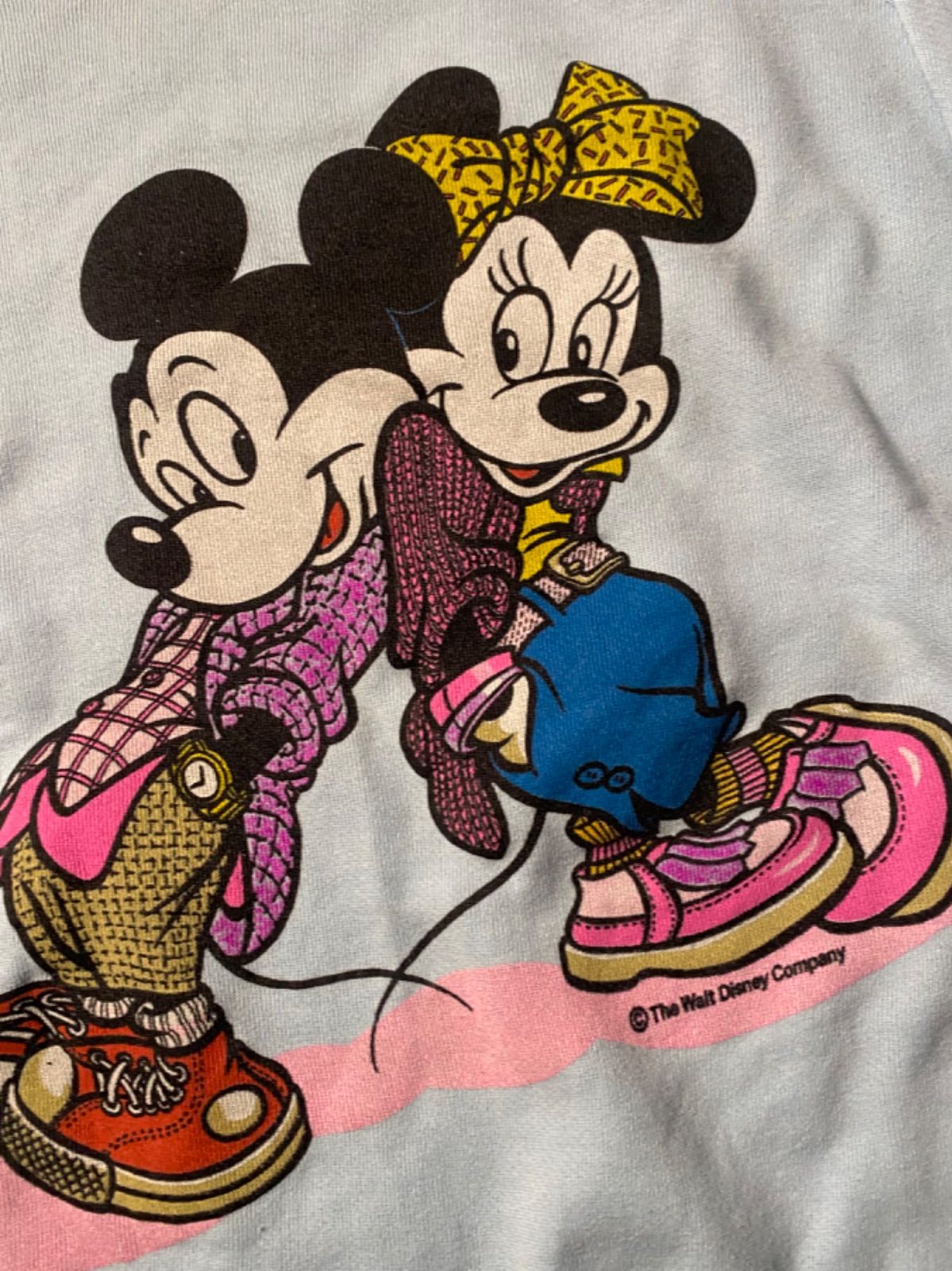 80's Disney Mickey & Minnie プリントスウェット USA古着 vintage