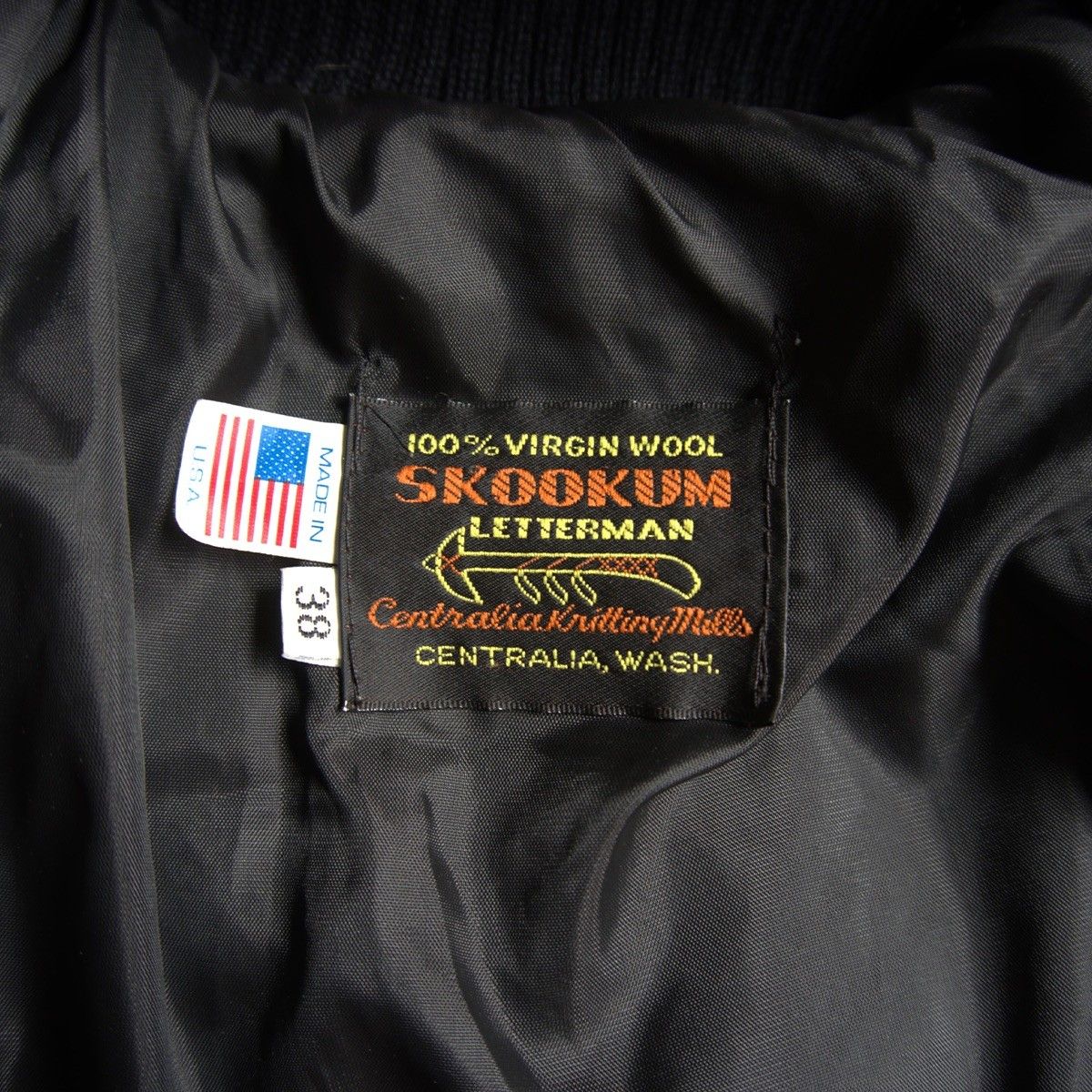 美品】SKOOKUM【メルトン×レザー スタジャン】38 スクーカム ブラック