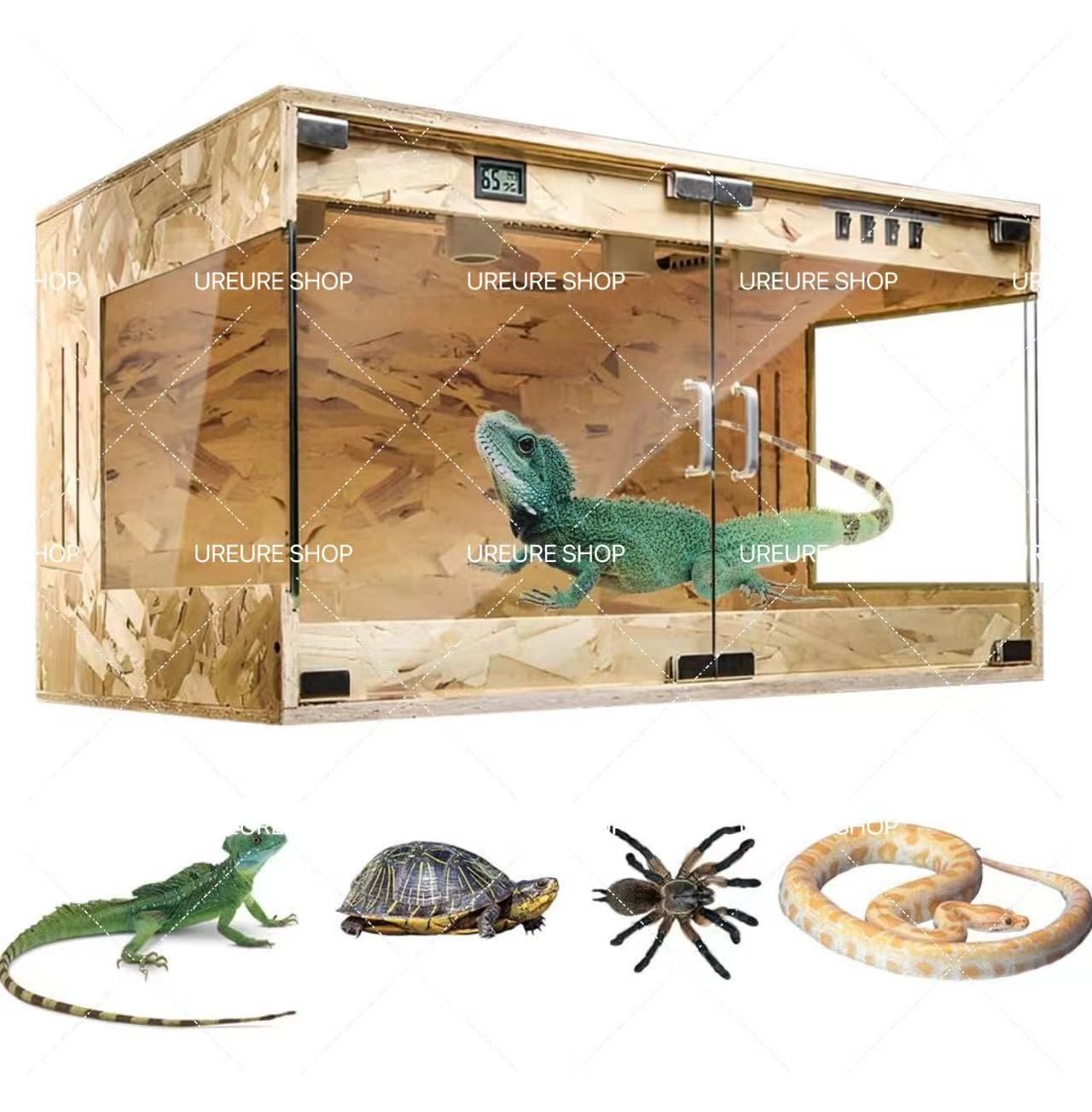 爬虫類ケージ 90×45×45㎝ ストッパー 全コーキング 爬虫類ケージ 90×45