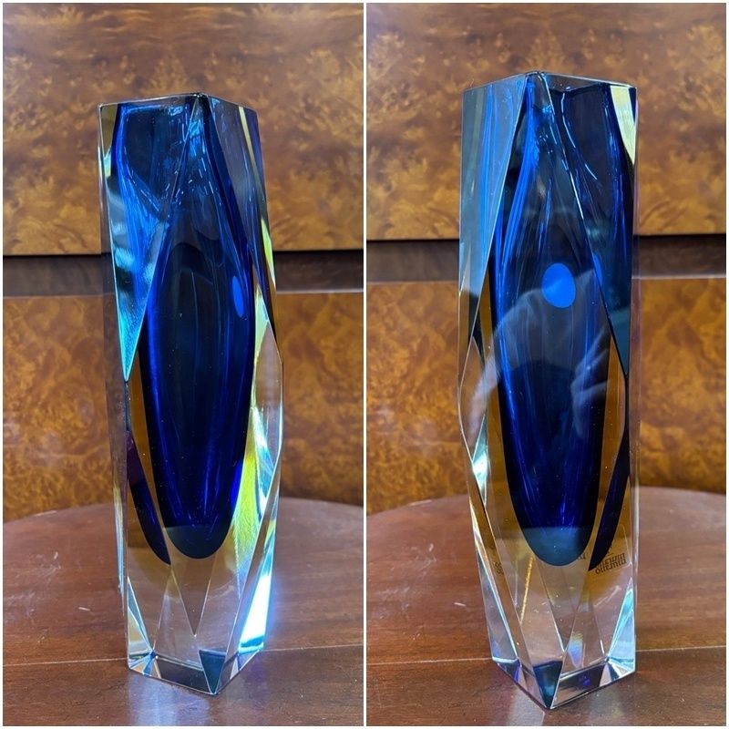 ムラーノガラス formia 花瓶 フラワーベース ブルー ムラーノガラス