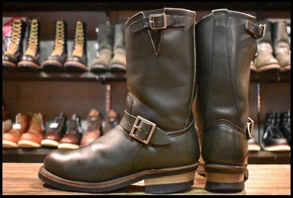 8.5D 良品 PT99刺繍】レッドウィング 8273 エンジニア 緑 カンガタン