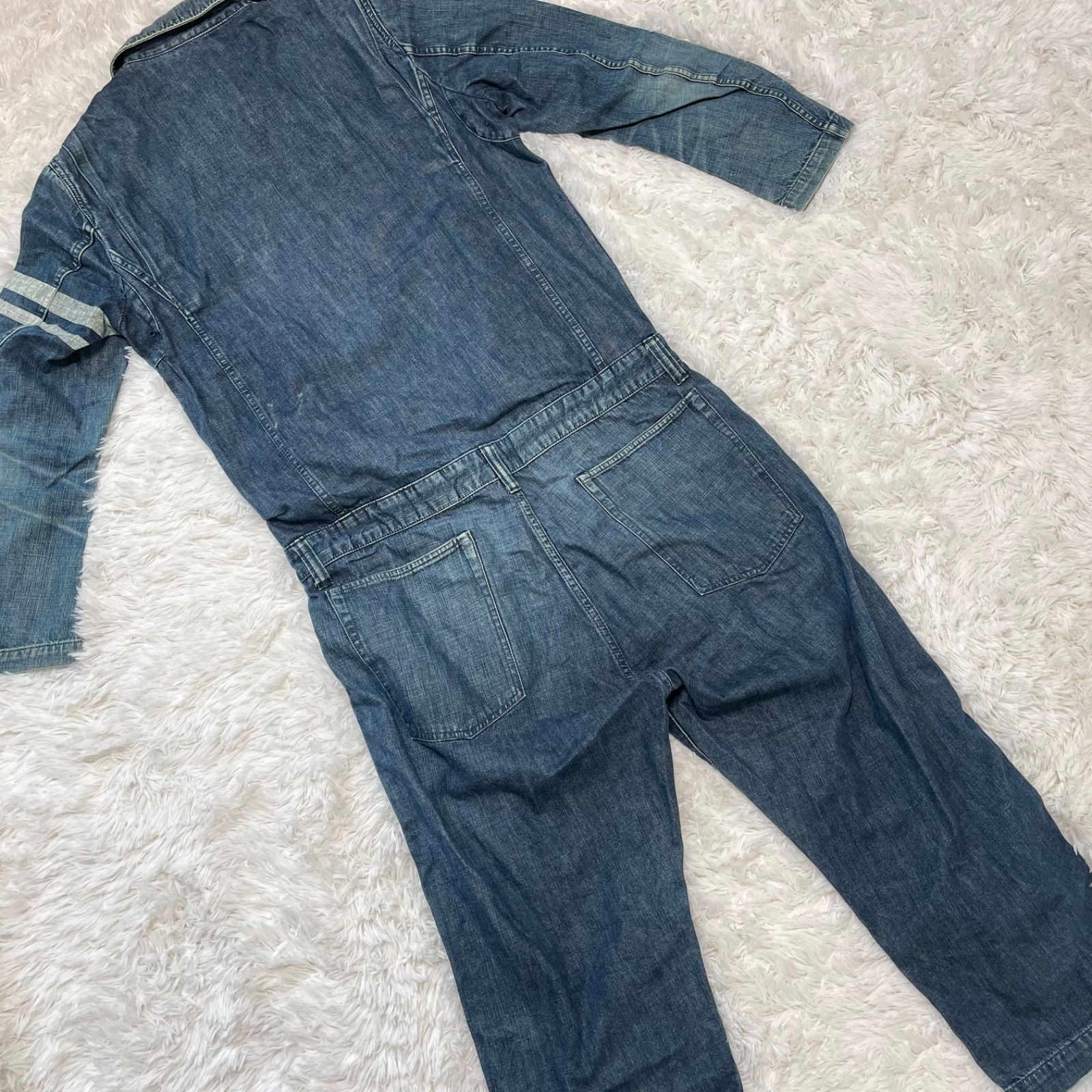 桃太郎ジーンズ つなぎ オールインワン デニム ジャンプスーツ M