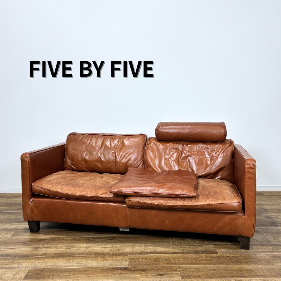 ACTUS アクタス FIVE BY FIVE 二人掛けソファ ブラウン - メルカリ