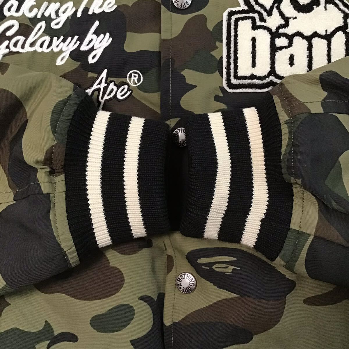 BAPE LOGO スタジャン Lサイズ 1st camo green a bathing ape varsity