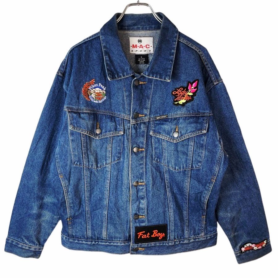 M.A.C SPORTデニムジャケットGジャン刺繍ワッペンHarley-Davidson