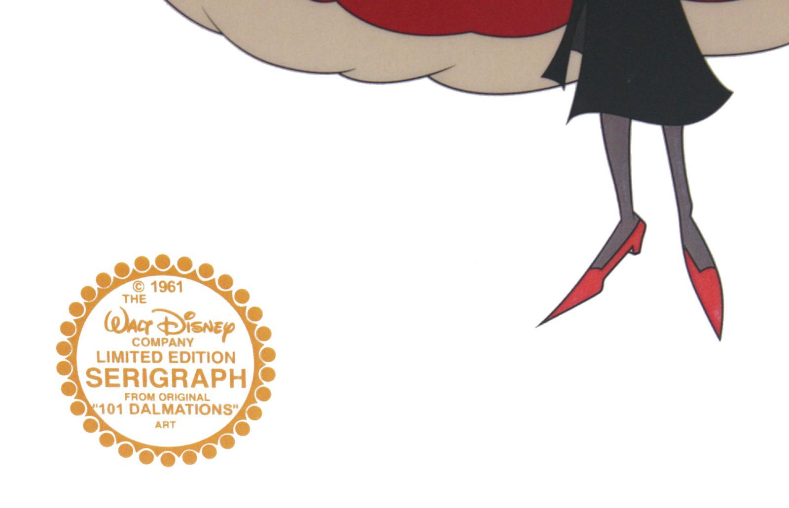 ディズニー セル画「101匹わんちゃん/クルエラ ド ヴィル」展示用