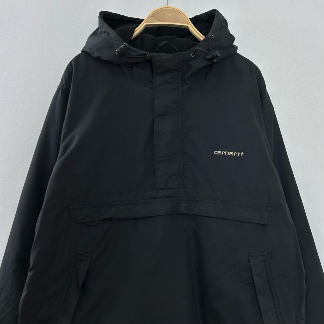 カーハート Carhartt 刺繍ロゴ 裏フリース アノラックパーカー ハーフ