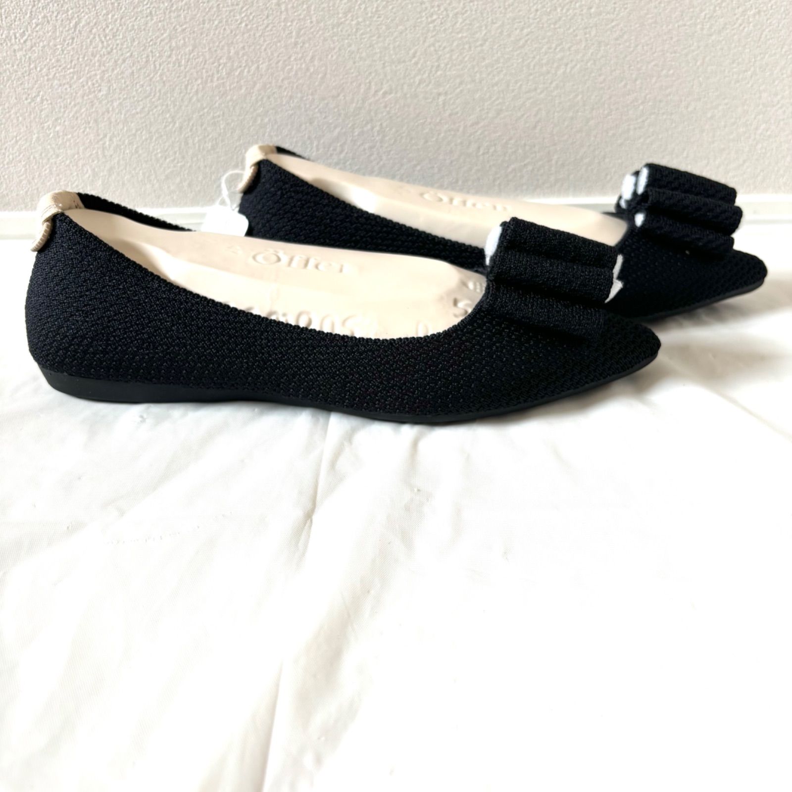 z568 【美品】Offen オッフェン フラットシューズ ブラック レディース