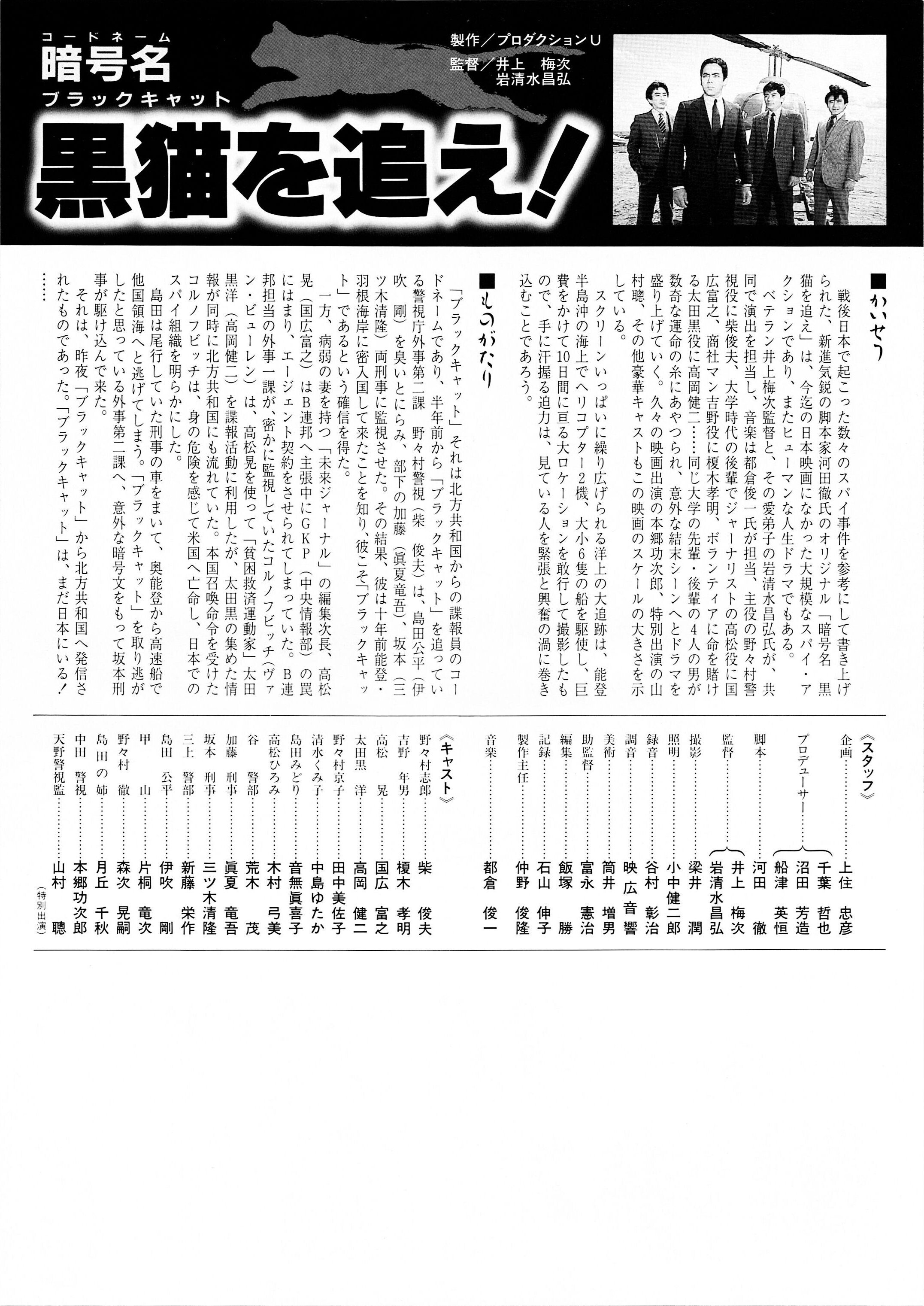 暗号名 黒猫を追え！』（1987年）－ スパイ防止法（国家機密法）の制定