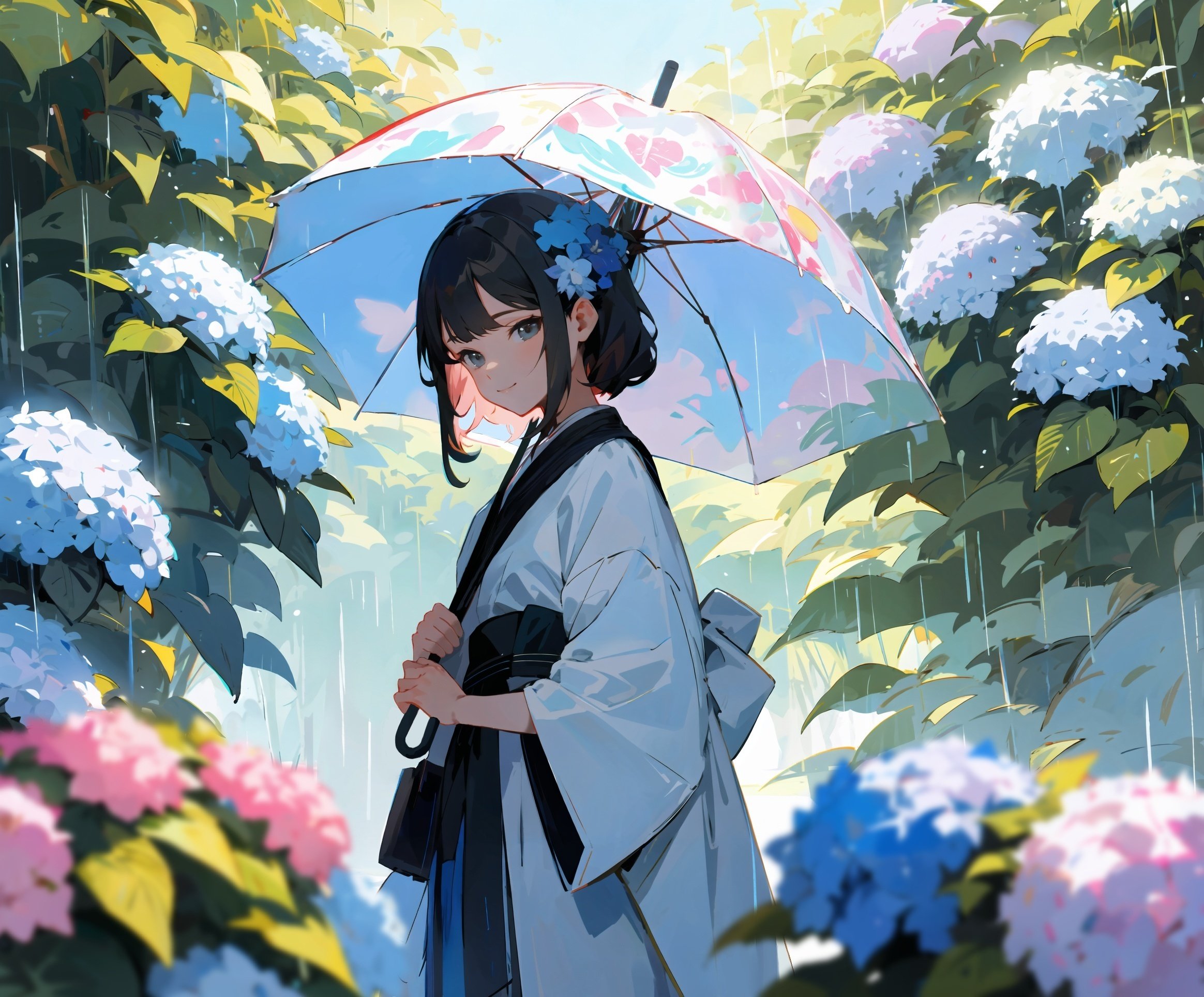 AIイラスト】紫陽花と少女を描いて疲れ果てる｜aomine ~note発掘隊~