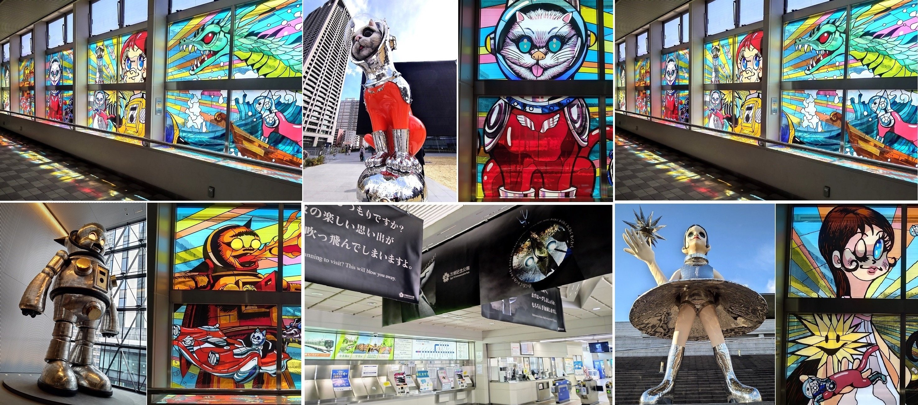 ヤノベケンジさんのアート/ ステンドグラス《生命の旅》～大阪