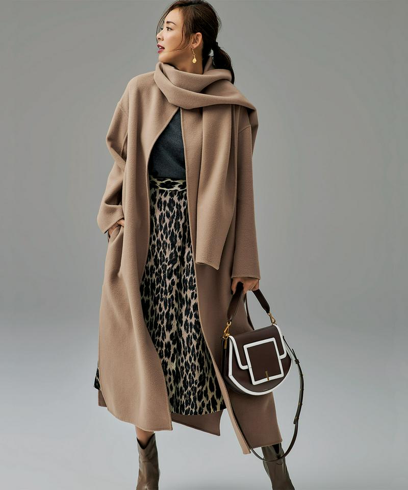 ESTNATION(エストネーション)の「ストール付きダブルフェイスロング