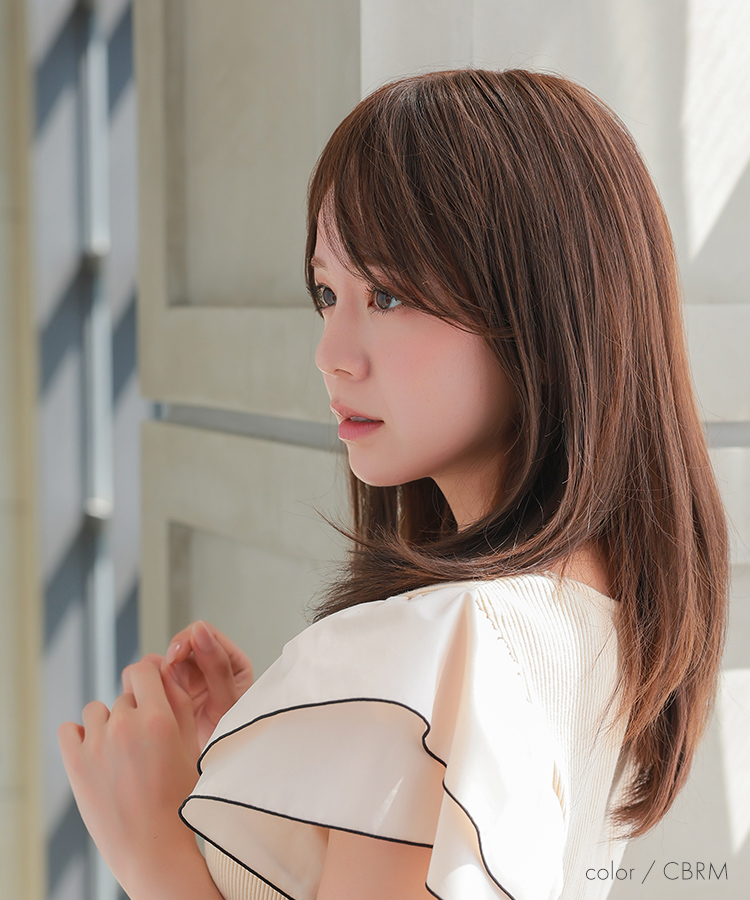 部分ウィッグ/総手植え人毛MIXヘアピース シルクスキン フェミニン