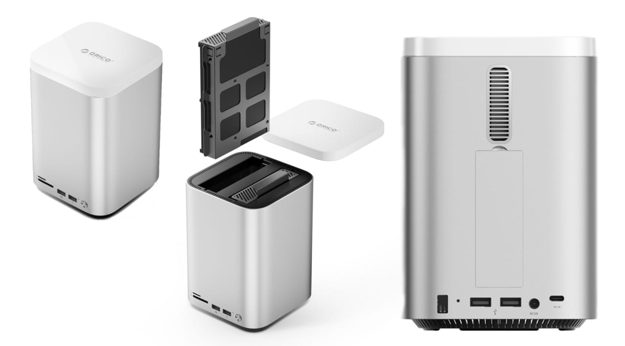 ORICO、Mac mini (2024)を高くしたようなデザインでM.2 SSDを1基と3.5