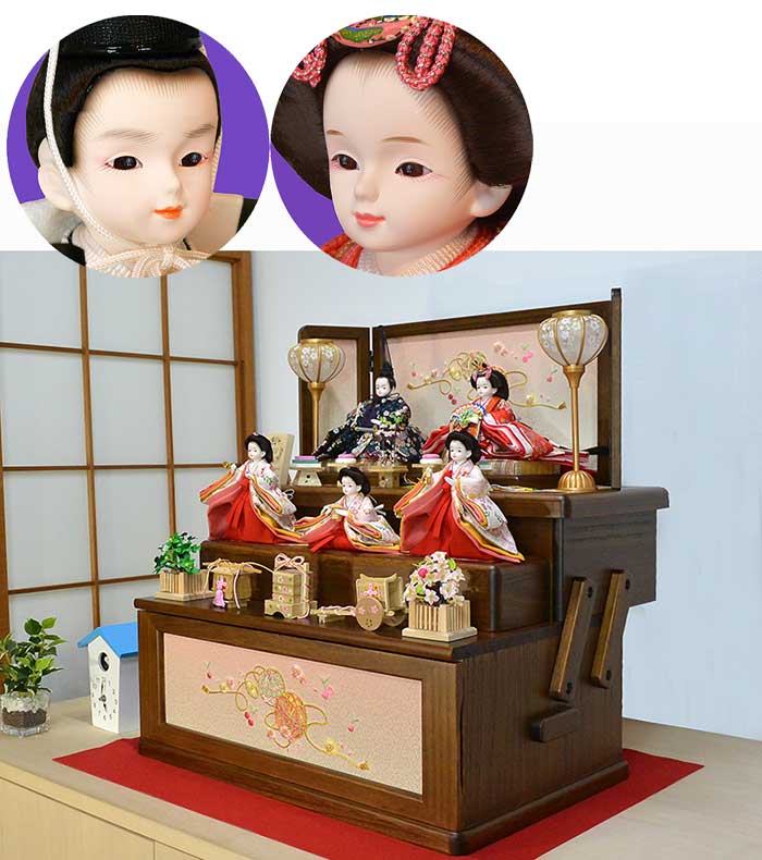 3段雛人形　西陣金襴　小野隆山作　送料込み 最終SALE 3/2正午まで 新作 雛人形 コンパクト おしゃれ 木目込み 木目