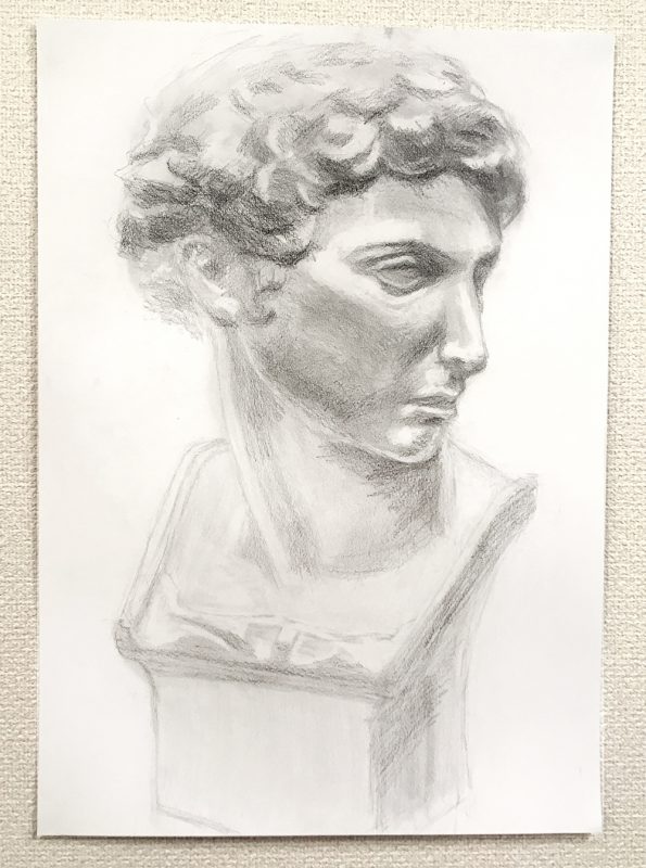 鉛筆・木炭デッサン「メディチ像」（参考作品紹介） | ART NO WATAGE