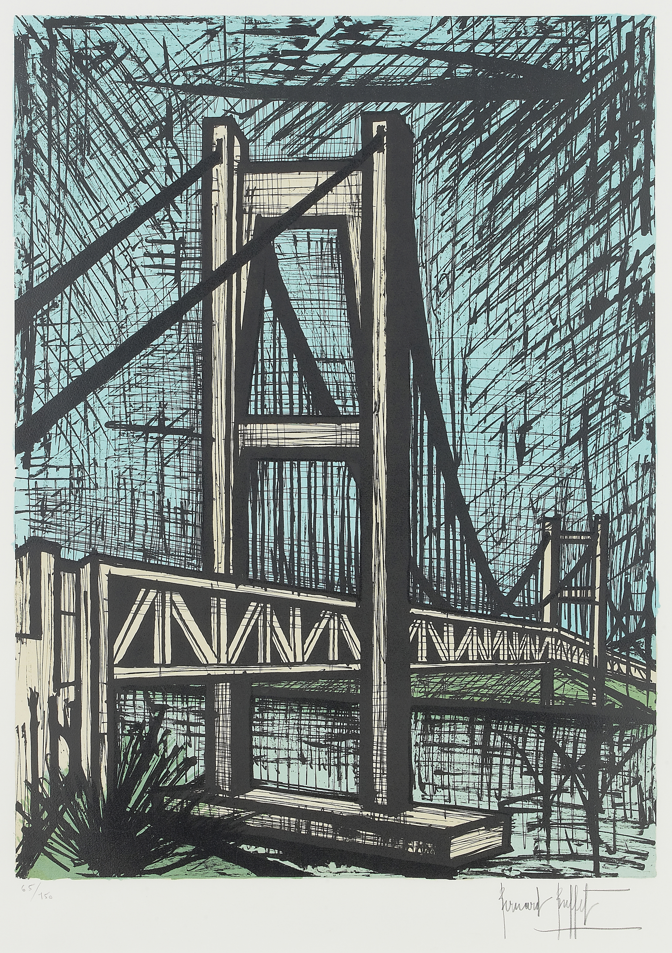 ベルナール・ビュフェ『 瀬戸大橋』 | リトグラフ | 日経アート