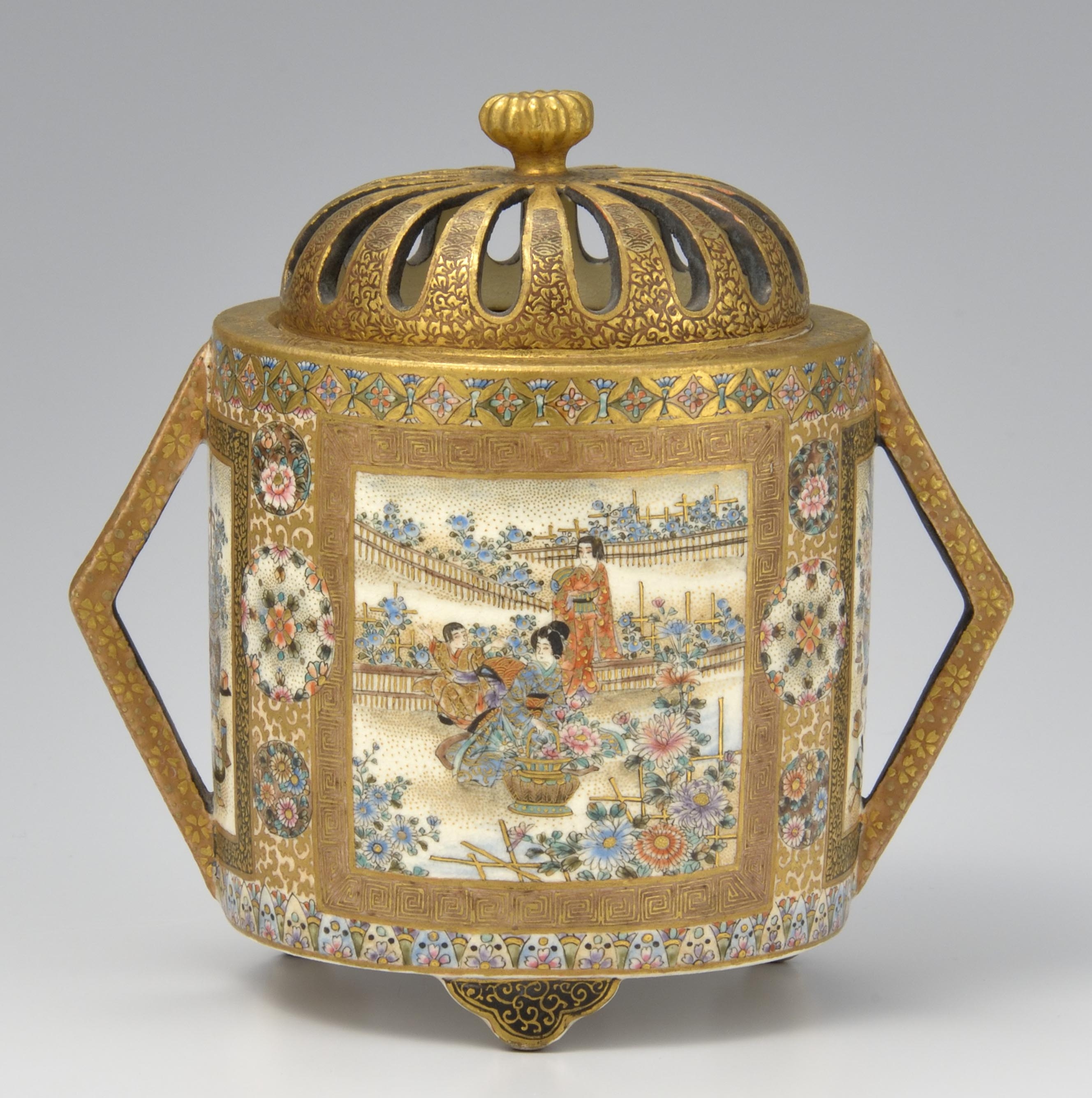 京薩摩『 錦光山「人物図透薩摩香炉」』 | 陶芸作品 | 日経アート