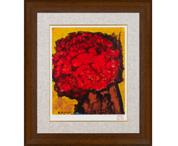 三岸節子『 花(赤）』 | シルクスクリーン | 日経アート