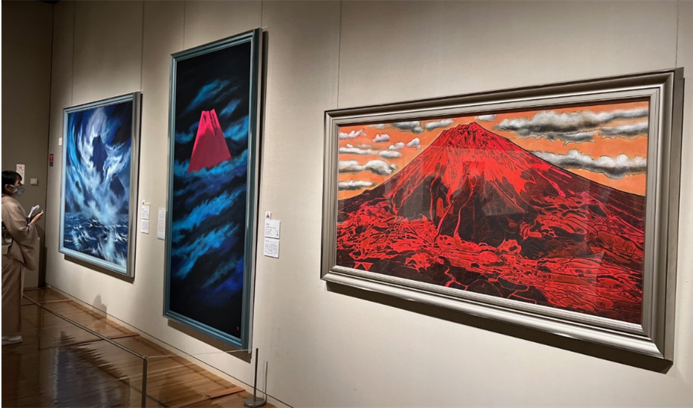 希少美術作品 赤富士 太陽と月 雄山作 希少美術作品 赤富士 太陽と月