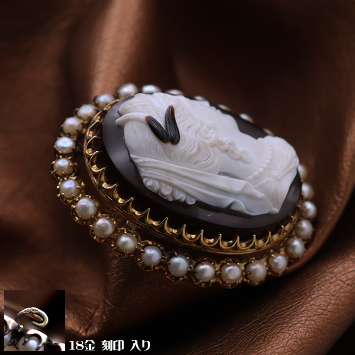 カメオ専門店アートフェリーチェ所有 女神ヘラの図柄のアンティーク