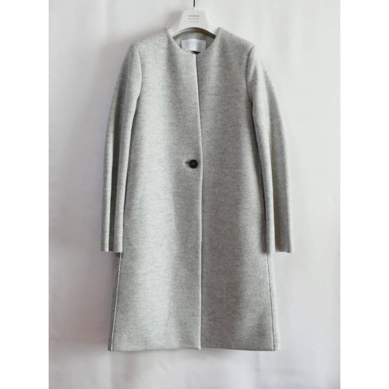 美品 ハリスワーフロンドン レディース ノーカラー コート アウター