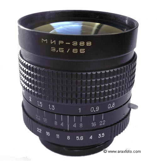 Mir-38, 3.5/65 wide angle lens for 6x6 Kiev cameras