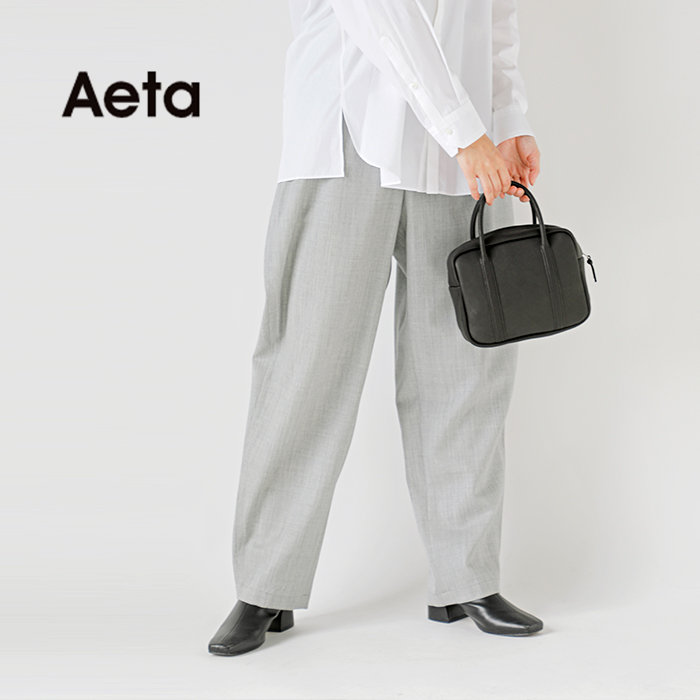 Aeta アエタ ディアレザー スクエア ボストン バッグ Sサイズ “SQUARE