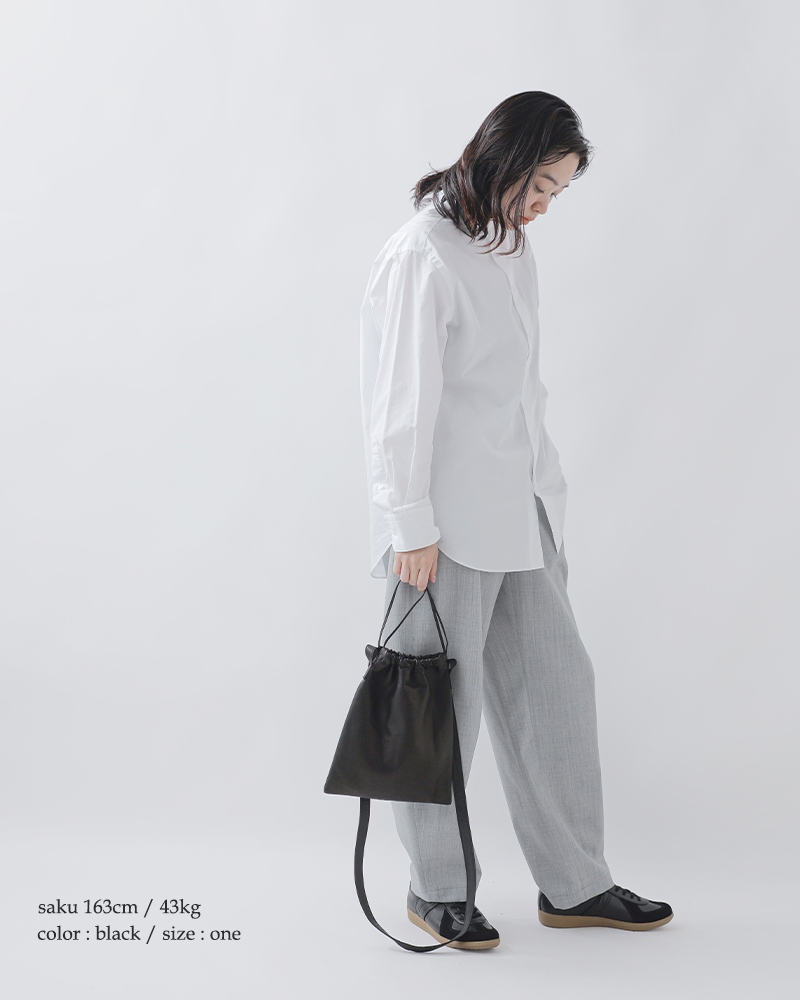 Aeta アエタ ダブルフェイス ディアレザー ドローストリング 巾着型