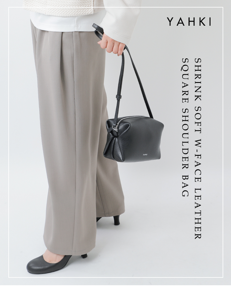 40%OFF】YAHKI ヤーキ シュリンクソフト Wフェイスレザー スクエア