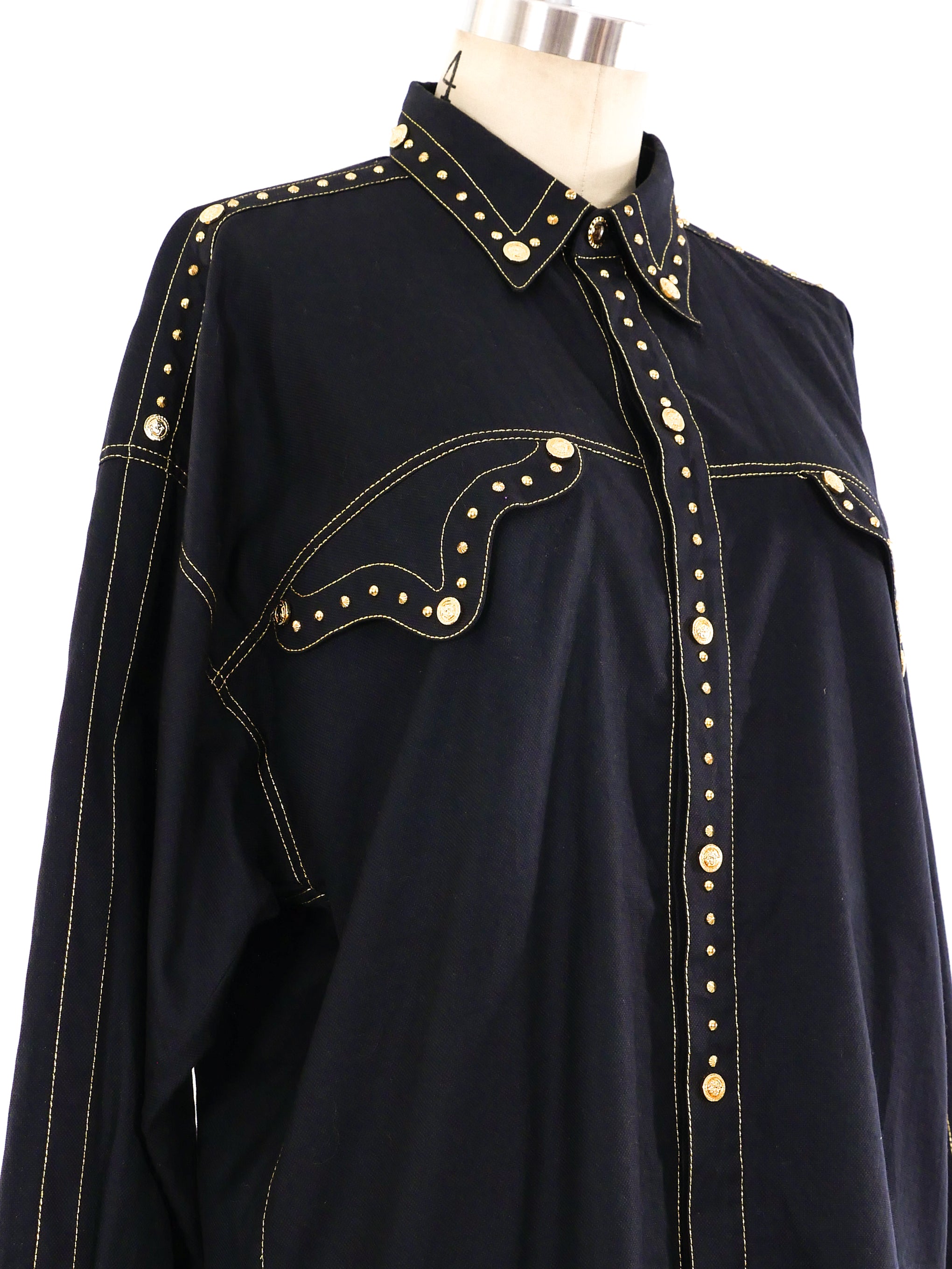 Gianni Versace Studded Western Shirt