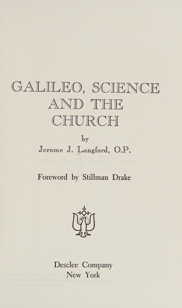 Galileo, science, and the church : Langford, Jerome J : Free