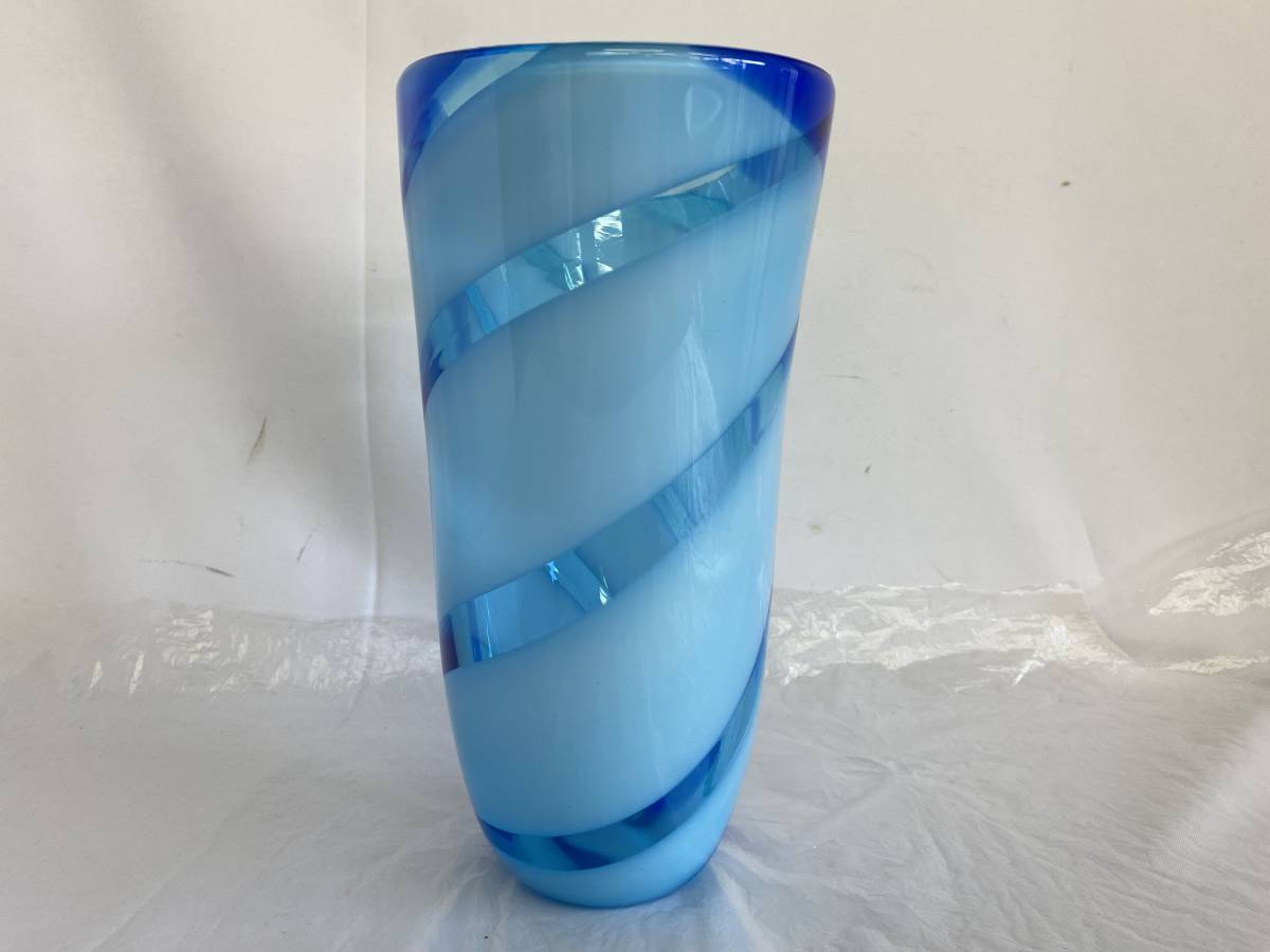 ムラーノガラス formia 花瓶 フラワーベース ブルー ムラーノガラス