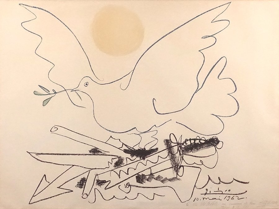 ∇花∇天才【パブロ・ピカソ】作 1962年発表 リトグラフ「ハトと太陽