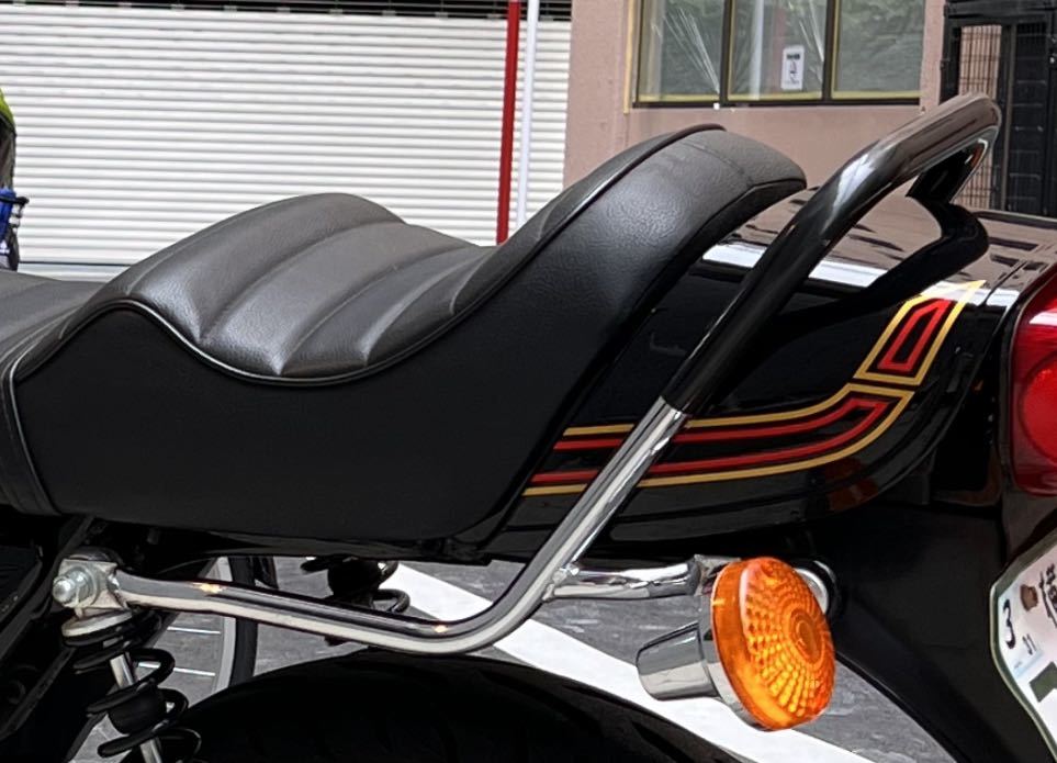 GS400 GS400E 極太メッキタンデムバー ブラック 新品 テクニカル