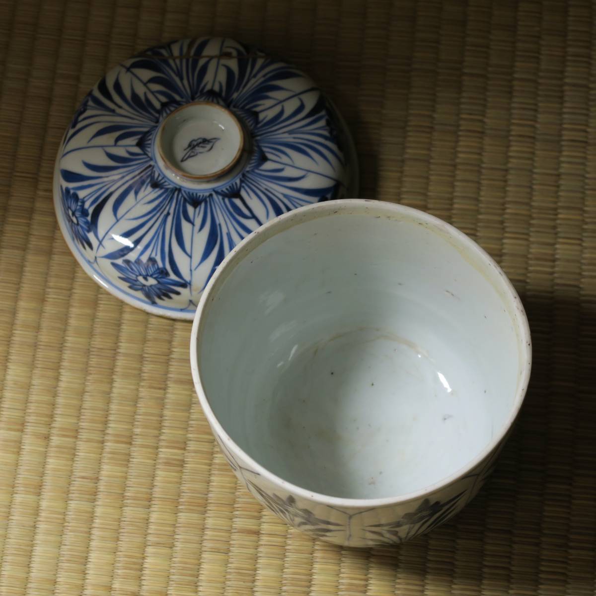 清時代 青花 染付 人物泛舟文 盃 三点組 詩文有 中国古美術 清時代