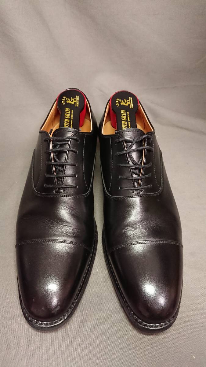 美品】スコッチグレイン NL-4116 ストレートチップ ブラックレザー 24