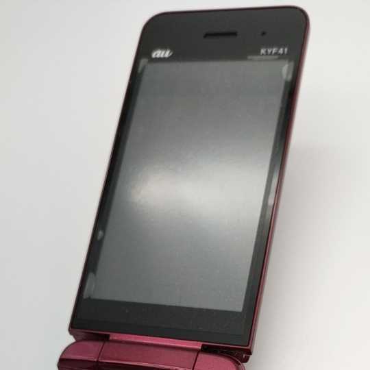 かんたんケータイ KYF41 レッド スタンド付き かんたんケータイ au