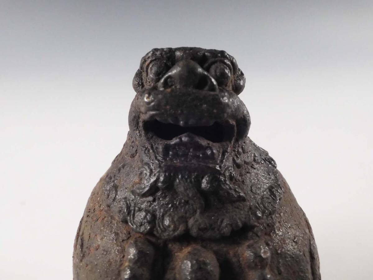◇堂◇時代 古鉄 彫刻 中国 獅子 香炉 置物 11.5cm 江戸期 20w143(鉄製
