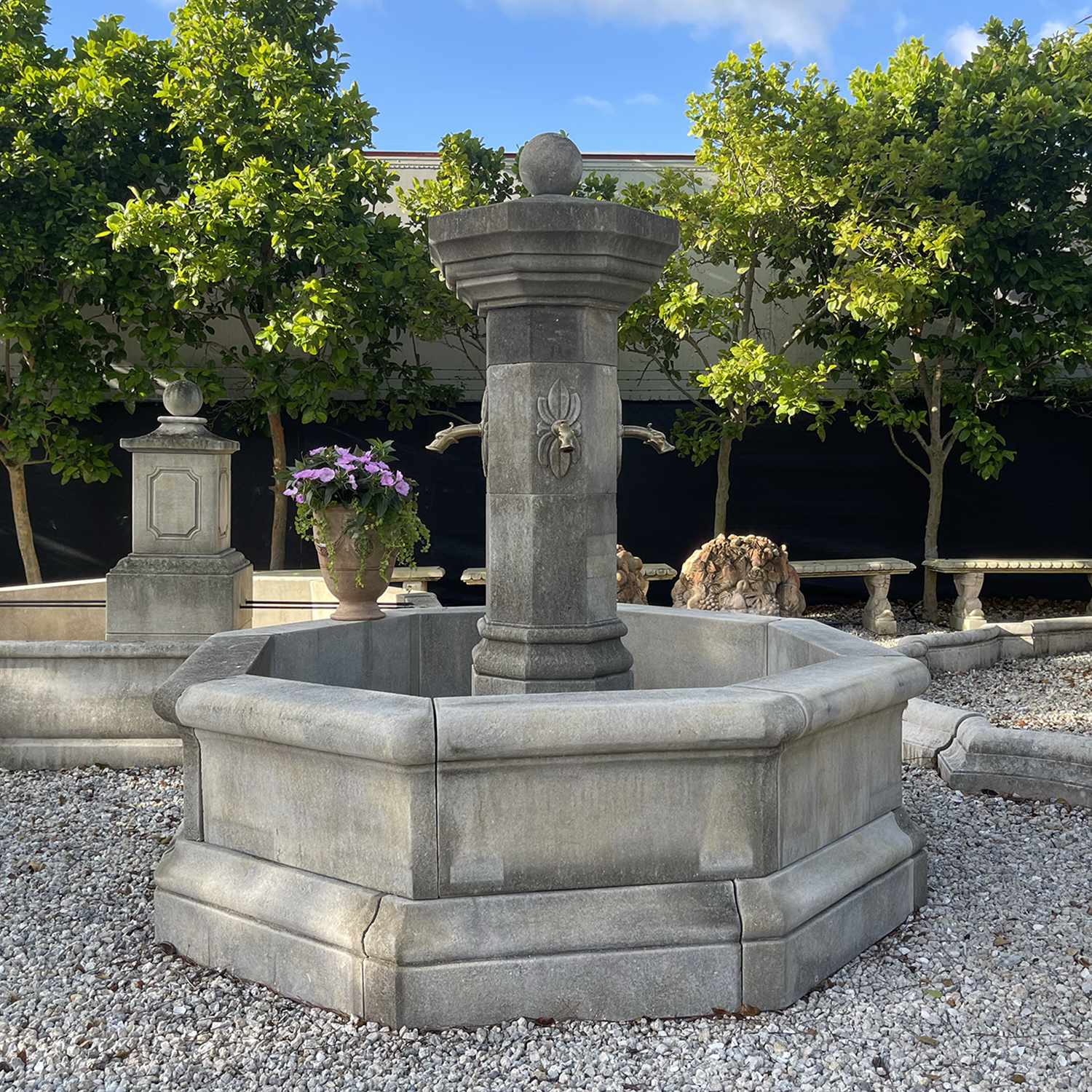 Fontaine Octagonale | Imported Garden Fountains | Authentic Provence