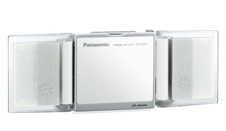 松下、カラフルに光る着脱スピーカー付属MDプレーヤー