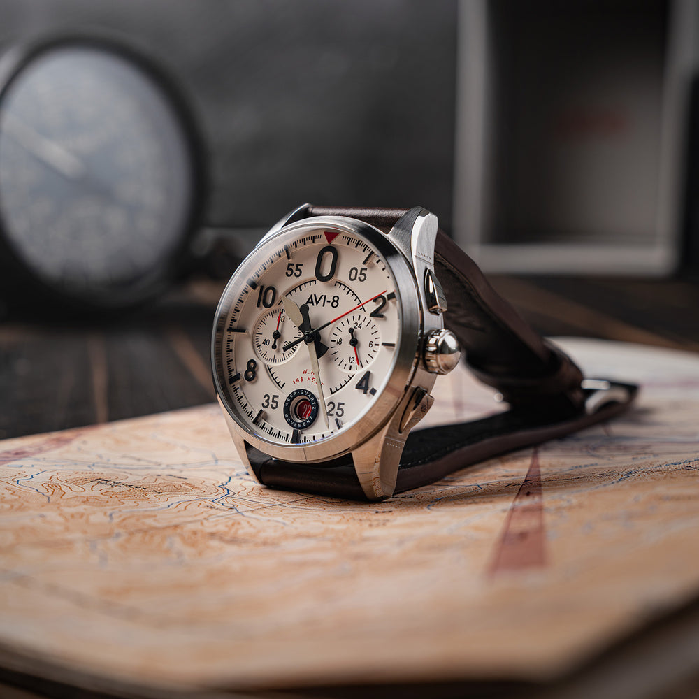 Aircraft White | Spitfire Lock Chronograph – AVI-8 Timepieces