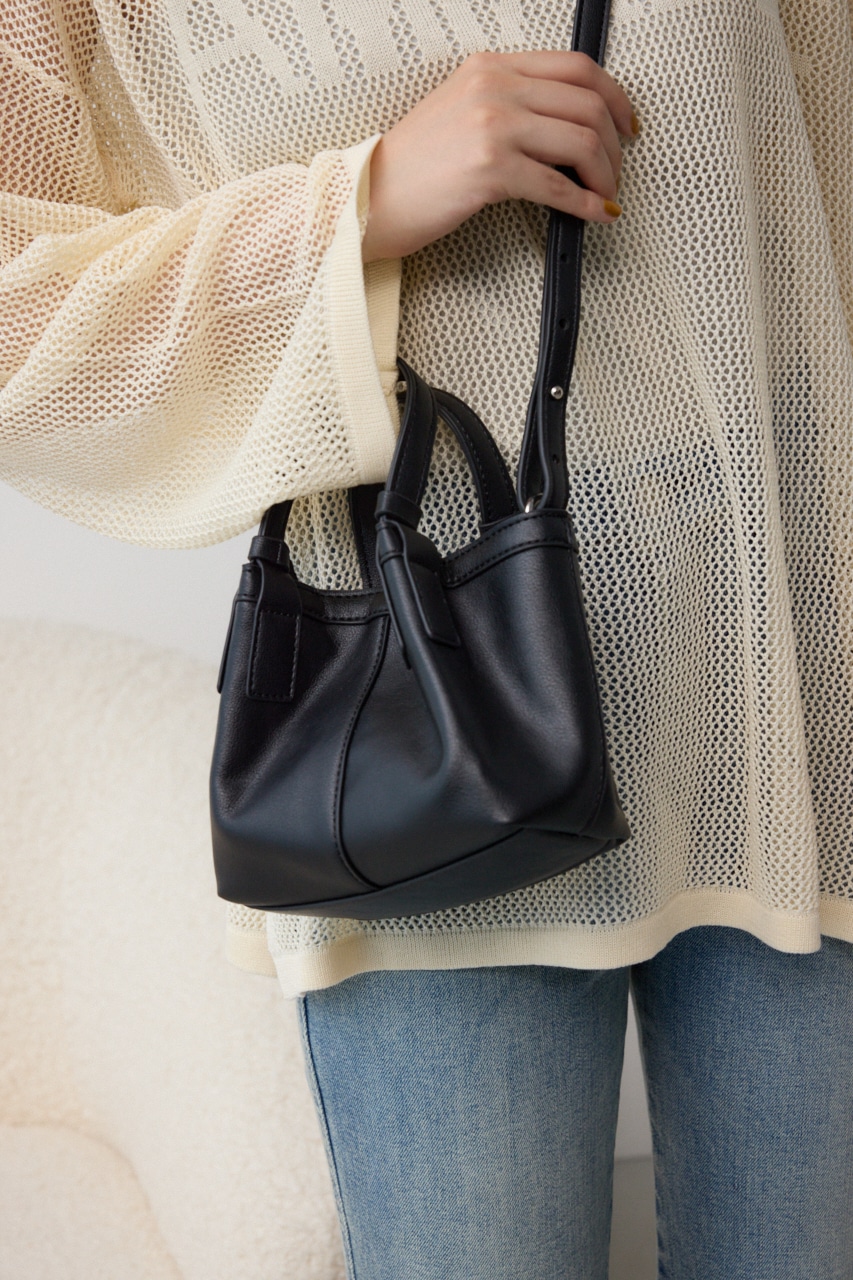 さとみ デニムショルダーバッグ ブラック スプレー LIME made in japan