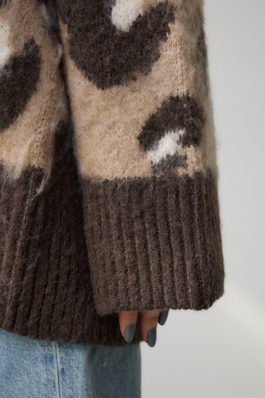 レオパードジャガードニットカーディガン｜WOMEN｜250HAM70-271I｜AZUL