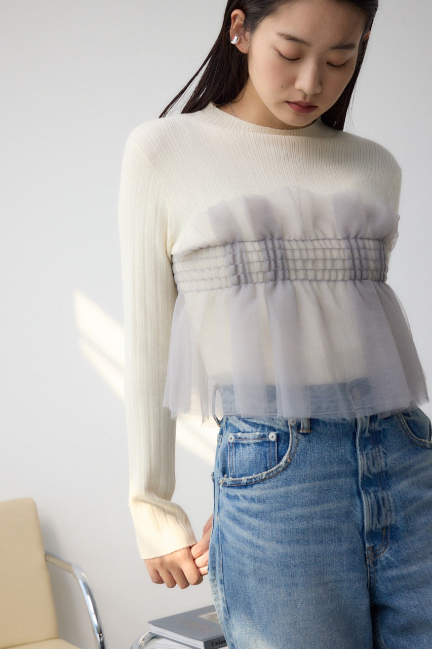 チュールビスチェドッキングニット｜WOMEN｜250HAM70-329I｜AZUL BY