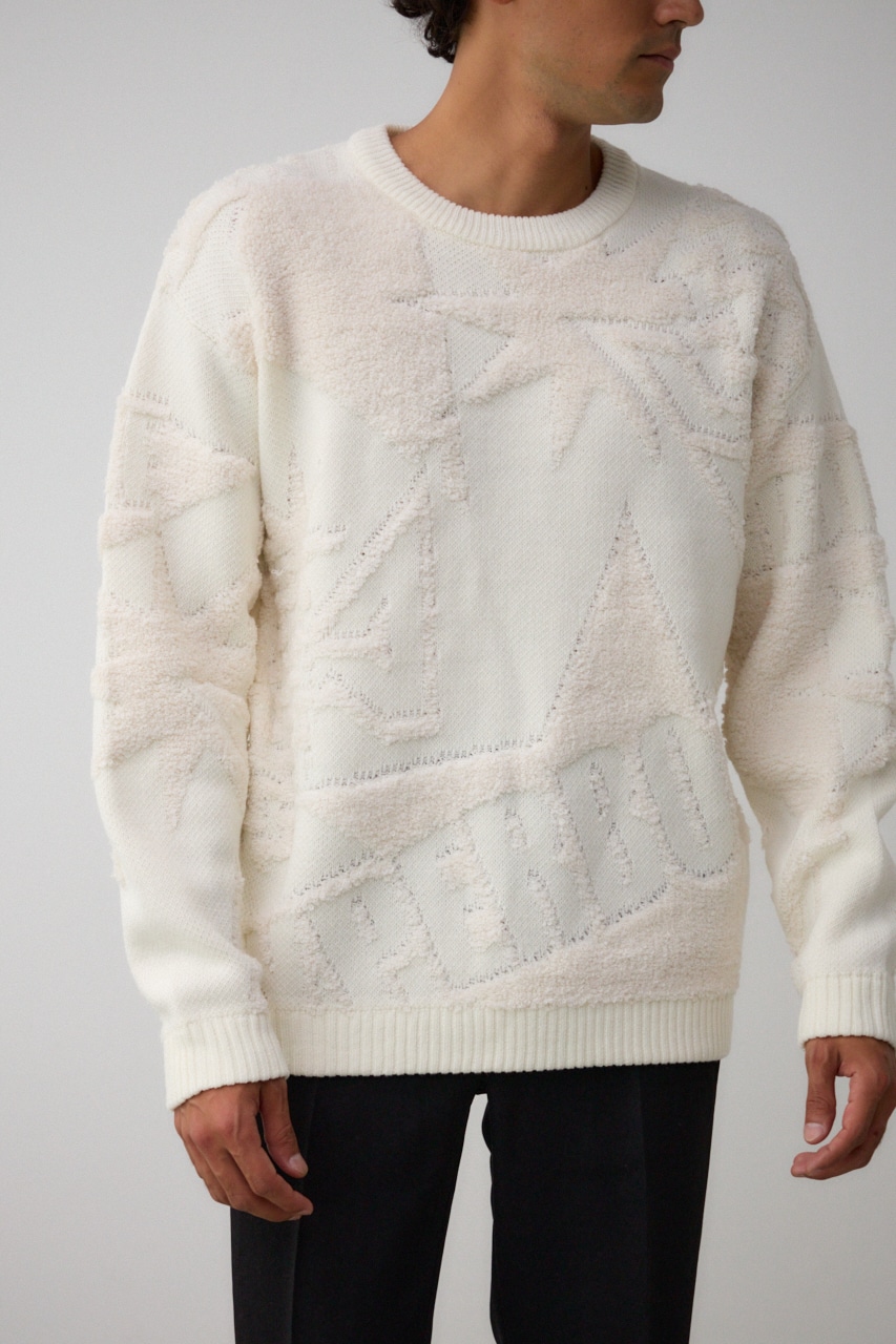 幾何学総柄ビッグニット｜MEN｜251HAC70-222I｜AZUL BY MOUSSY