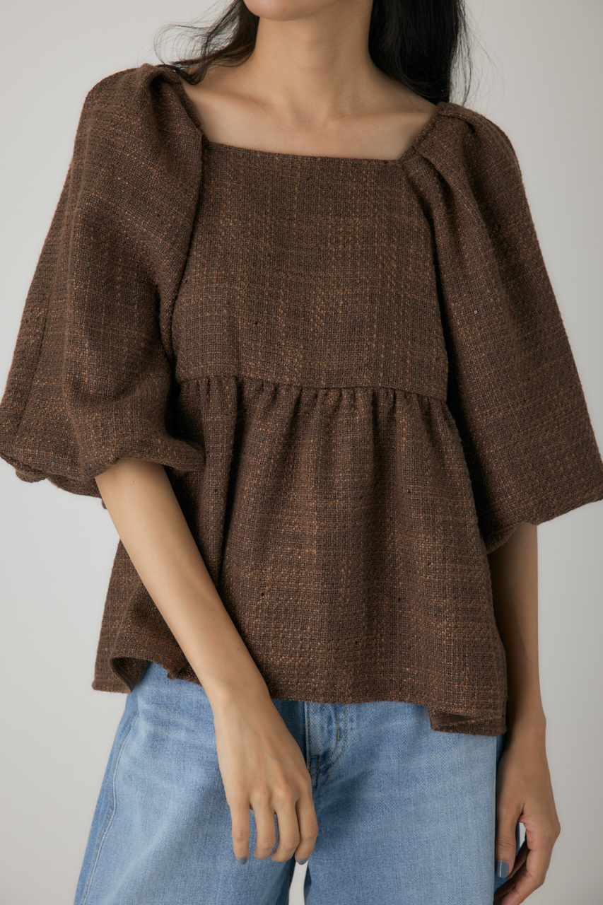 crie conforto】ツイードバルーンスリーブブラウス｜WOMEN｜254IAT30